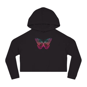 Pixelized Butterfly - Women’s Cropped Hooded Sweatshirt