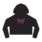 Pixelized Butterfly - Women’s Cropped Hooded Sweatshirt