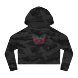 Pixelized Butterfly - Women’s Cropped Hooded Sweatshirt