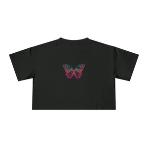 Pixelized Butterfly - Women's Crop Tee