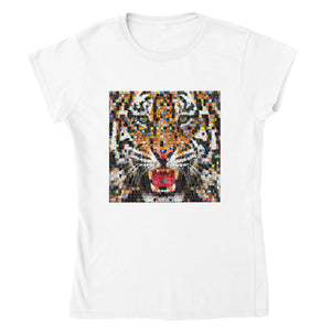 Pixelated Tiger - Classic Womens Crewneck T-shirt