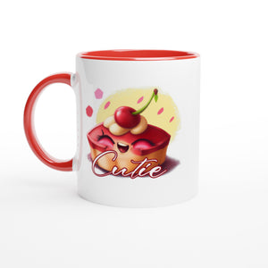 Cutie Pie - White 11oz Ceramic Mug with Color Inside
