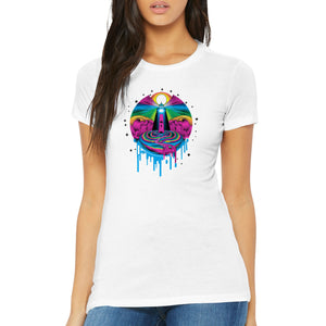 Liquid Lighthouse - Premium Womens Crewneck T-shirt