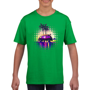 Synthwave Surfs Up - Classic Kids Crewneck T-shirt