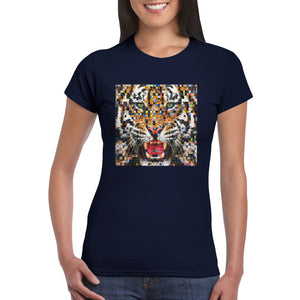 Pixelated Tiger - Classic Womens Crewneck T-shirt