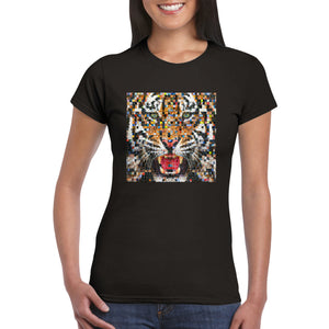 Pixelated Tiger - Classic Womens Crewneck T-shirt